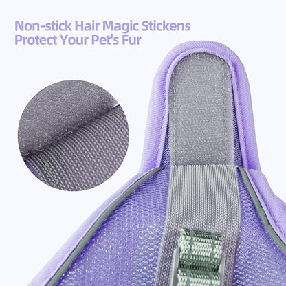 Solmoony Sparkly Medium Dog Harness and Leash Set, Step in Soft Light Puppy Vest, Breathable Reflective Pet Harness for Walking, Puppy Harness for Medium Dogs Cats (Purple, M)