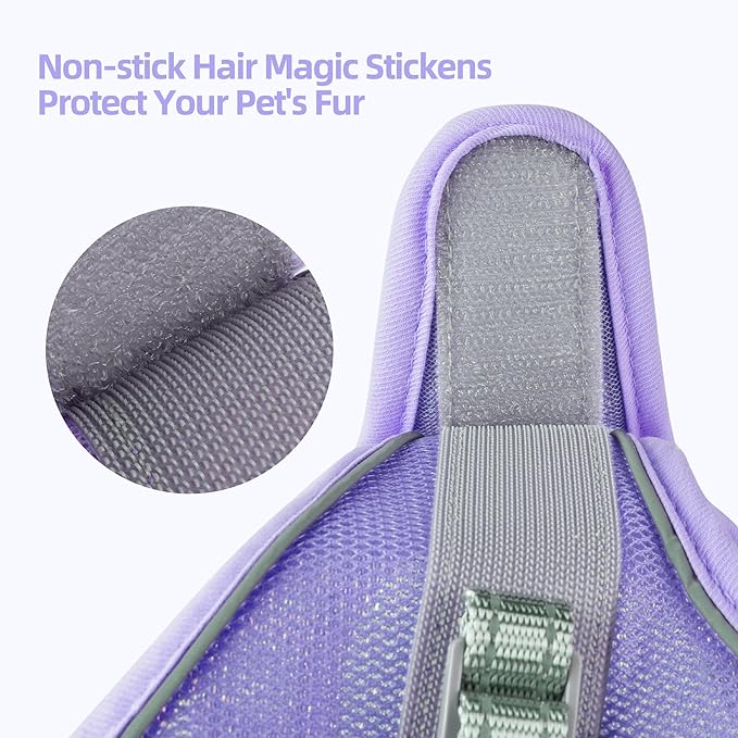 Solmoony Sparkly Small Dog Harness and Leash Set, Step in Soft Light Puppy Vest, Breathable Reflective Pet Harness for Walking, Puppy Harness for Small Dogs Cats (Purple, S)