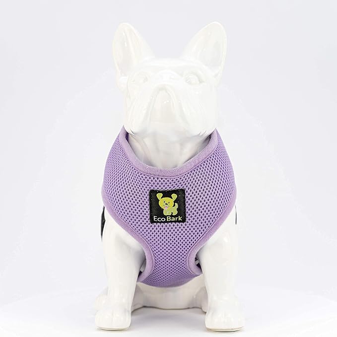 EcoBark Dog Harness - Eco-Friendly Max Comfort Harnesses - Luxurious Soft Mesh Halter - Over The Head Harness Vest- No Pull and No Choke for Large, XL, and XXL Dogs (XL, Lavender)