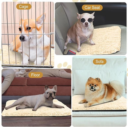 Drydiet 4 Pack Self Warming Cat Pads Self Heating Cat Mat Washable Homeless Dogs Thermal Pads Kennel Pad Reflects Body Heat Warm Crate Bed Mat for Indoor Outdoor Pet(Camel,16 x 20 Inch)