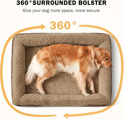 INVENHO Orthopedic Dog Bed Medium Size, Washable Egg-Crate Memory Foam Dog Couch Bed with Washable Removable Cover, Waterproof Lining and Nonskid Bottom