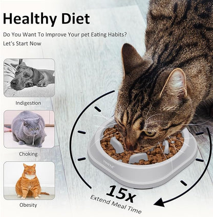 YINEYA 2PCS Anti-Choking Slow Feeder Dog Bowls Small Size Dog, Slow Feeder Cat Bowl, Supplies and Puzzle for Pet