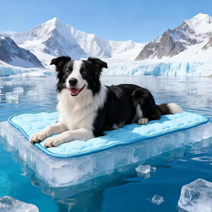 Dog Cooling Mat, Double-Sided with Cooling Fabric & Warm Flannel, 35.4" x 23.6" Thickened Cooling Mat for Dogs, No Electricity Needed, Machine Washable, Portable Crate Pad for Indoor & Outdoor Use