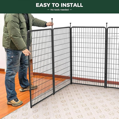 FXW Rollick Unleashed Dog Playpen for Indoor, Yard, RV Camping, 50 inch 16 Panels for Large Dogs, Black│Patented