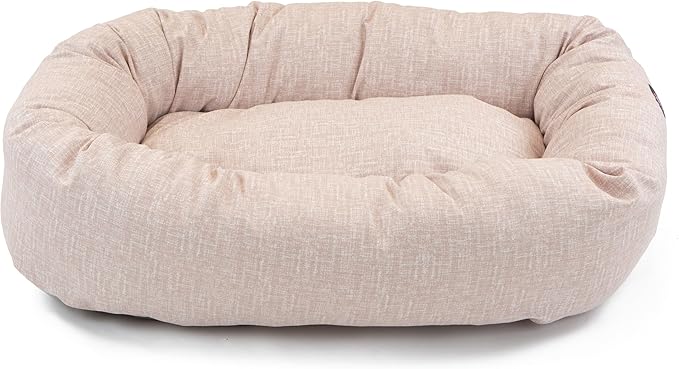 Majestic Pet 52 Inch Bagel Calming Dog Bed Washable – Cozy Soft Round Dog Bed with Spine Support for Dogs to Rest Their Head - Fluffy Donut Puppy Mat 52x35x11 (Inch) X-Large – Pink
