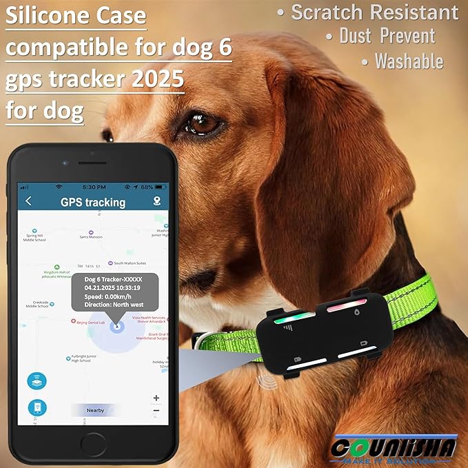 2 Pack Silicone Holder Compatible for Tractive GPS Dog Tracker (2025) for pet Collar,Durable Rubber Cover,Secure case Compatible for tractive Dog 6 tag for Necklace (Black,Green)