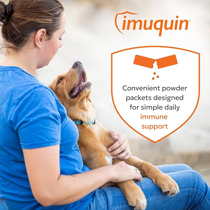 Nutramax Laboratories Nutramax Imuquin Immune Health Supplement Powder for Dogs, with Beta Glucans, Marine Lipids, Vitamins and Minerals, 30 Packets, Updated Version