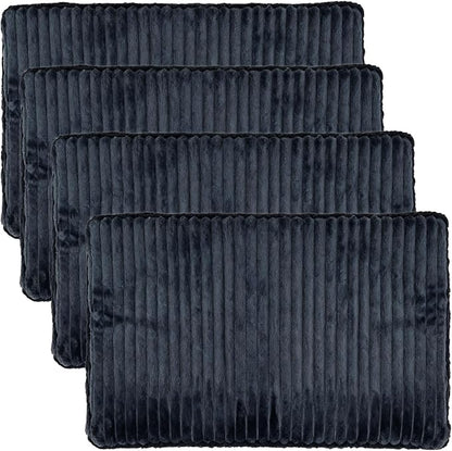 Self-Warming Cat Bed Pad 4 Pack 30x20 inches Self-Heating Cat Bed Mat Thermal Blanket for Indoor Cats & Dogs Stripes Gray
