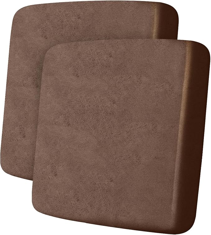 ANARACHON Leather Look Couch Cushion Covers Sofa Seat Slipcovers Sets Couches Furniture Protector for Sectional Armchair Loveseat Pets Kids Stretch Spandex Fabric (2 Cushion Loveseat, Brown)