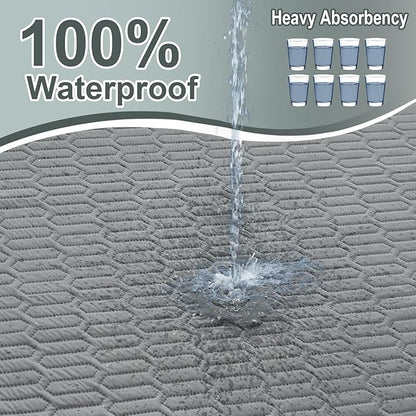 Washable Underpads (34x36 Inch) - Waterproof Reusable Bed Underpads, Heavy Absorbency Incontinence Bed Pads for Adults, Kids, Elderly, and Pets, Leakproof & Non-Slip Mattress Pad for Bedwetting