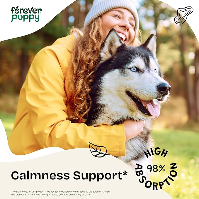 Forever Puppy Ashwagandha Drops for Dogs - Relaxation Supplement w/Ashwagandha Root - Liquid Alternative to Calming Chews - Food Supplements for Calming Vibes - 2 oz