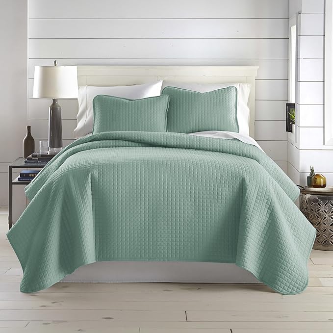 Southshore Fine Living, Inc. Quilts, Queen Size/Full Quilt Bedding Set, Stain & Pet Hair Resistant Bedding, Coverlet Full/Queen Size Bedspread, Soft Microfiber with 2 Pillow Shams, Steel Blue (Teal)