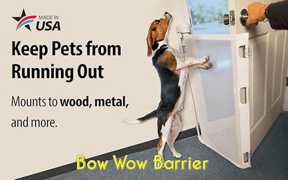 Bow Wow Barrier 28” Café by Smart Retract: Retractable Door Barrier for Dogs and Cats