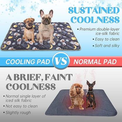 Paw Legend Dog Cooling Mat for Dogs Cat Cooling Pad for Dog Mat Blanket Summer Cool Tech Fabric Washable Sleeping Pad on Kennel Sofa Bed Floor Car Seats, Small