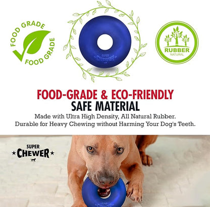 Tuff Pupper SuperChewer Tough Dog Ring Toy | Lifetime Replacement | Strong Natural Rubber | Dog Chew Toys for Aggressive Chewers | Durable Tug Toy | Ring Toys for Strong Dogs | Large Breed Tested