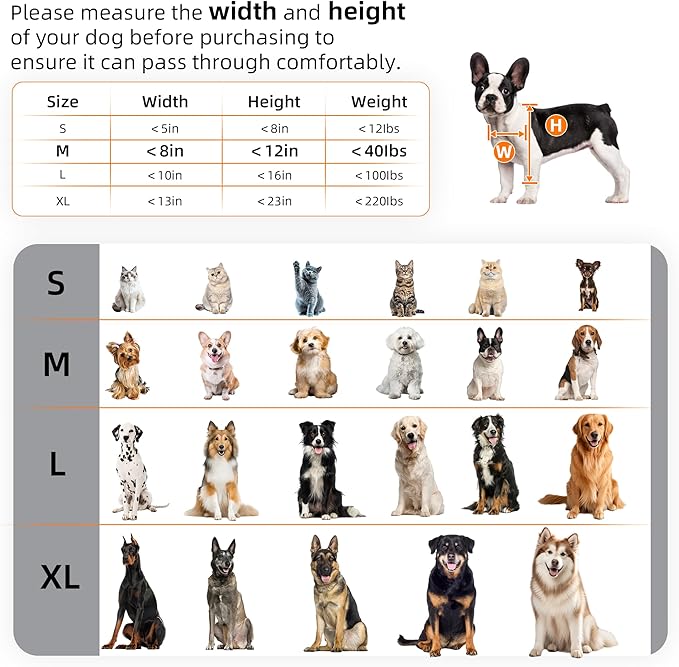 MIAOTONG 3-Flap Dog Door for Wall, Double Magnetic Flaps Pet Door for Wall, Aluminum Lock Doggy Door,Steel Frame and Telescoping Tunnel Dog Doors and Cat Doors(Pets Up to 40 Lb) -Medium