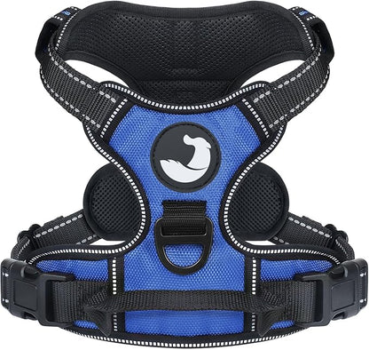 Joytale No Pull Dog Harness for Extra Large Dogs, Reflective Pet Vest with Front Clip, Adjustable Soft Padded Harnesses with Easy Control Handle for Training and Walking, Navy Blue, XL