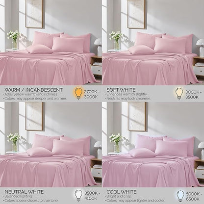 Southshore Fine Living, Inc. 21-Inch Extra Deep Pocket Cal King Sheet Set, 6-Piece California King Sheets Deep Pocket, Pet Hair Resistant Bedding, Pink Pillow Cases Set of 4, Pastel Pink Sheets Set