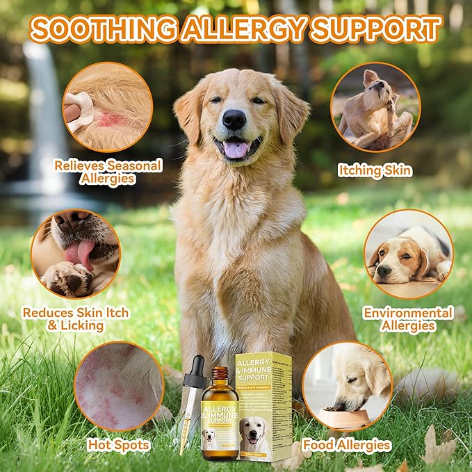Skin & Coat Supplement, Cat and Dogs for Collagen Liquid Drops, Itch Relief for Dogs with Allergies,Dog Collagen Supplement,Dogs and Cats