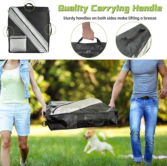 Storage Bag of Dog Playpen, Portable Dog Fence Bag for RV Travel, Compatible with Most 24" H, 8-Panel and 9-Stake Pet Fence Shoulder Bag, Patent Pending