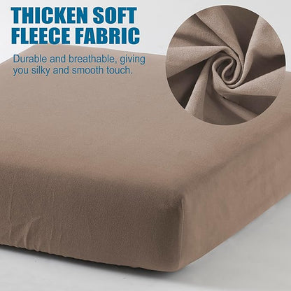 Waterproof Patio Stretch Couch Cushion Covers, Outdoor Cushion Cover Replacement Sectional Sofa Protector, Furniture Slipcovers for Pets, Washable (Chair Cushion, Camel)