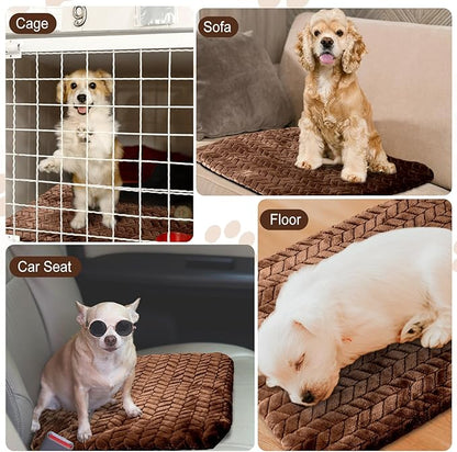 Drydiet 4 Pack Self Warming Cat Bed Mat Self Heating Pad for Dog Extra Warm Winter Pet Pad Washable Thermal Pads Mats for Pets Indoor Outdoor(Dark Coffee,16 x 20 Inch)