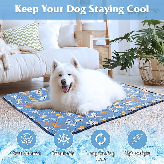 55.1"x40.2" Foldable Dog Cooling Mat, Washable Cooling Mat for Dogs, Soft Blanket for Dogs and Cats, Large