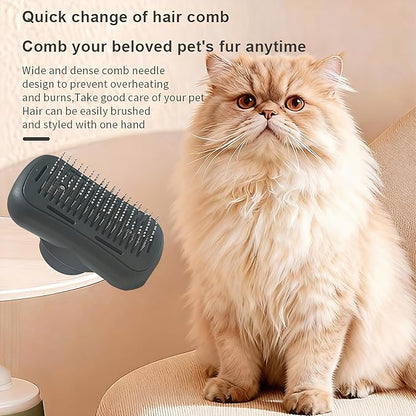 Pet hair blowing comb-Skin Friendly Grooming Tool for Dogs, Cats, and Puppies, Deshedding and Hair Removal for Long and Short Haired Pets (dark gray)