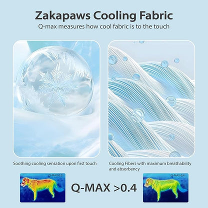 Cooling Blanket for Dogs - Q-MAX>0.4, Lightweight Pet Throw Blanket Furniture Protector, Breathable Fill and Soft Washable Cooling Mat for Summer, Light Blue, 40x60