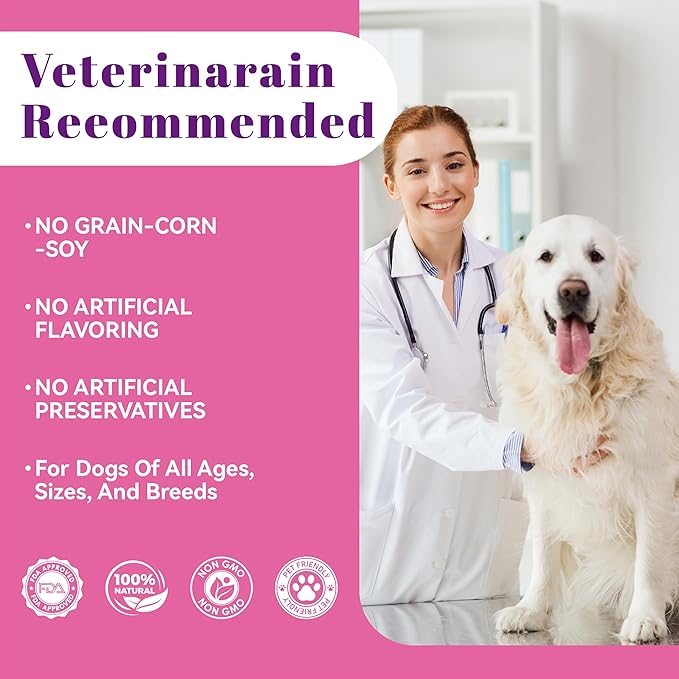 Glucosamine for Dogs Hip and Joint Support Supplement Chews, Chondroitin Joint Care for Dogs, Pain and Inflammation Relief with MSM, Turmeric, Vitamin C, Omega 3 -Chicken Flavor,for All Breeds-150 Ct