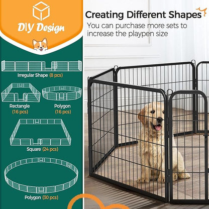 Yaheetech Dog Playpen Indoor, Extra Wide Outdoor Dog Fence Foldable Pet Puppy Exercise Pen for Yard/Garden/RV Camping, 32 Panels 24 Inch Height x 32 Inch Width