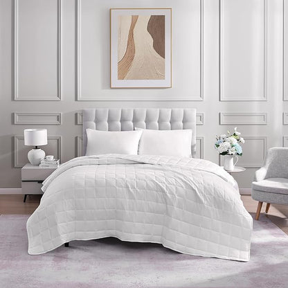 Casa Platino Blanket Twin XL - Pre Washed Quilted Blanket - Soft & Lightweight Bed Blanket - All Season Premium Down Alternative Blankets - White