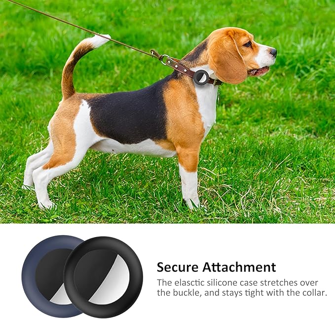 2022 Airtag Cat Collar Holder, Small Air Tag Compatible With Apple Airtag GPS Tracker, 2Pack Waterproof Case Cover for Dog Pet Collar Within 3/8 Inch (Black&Blue)