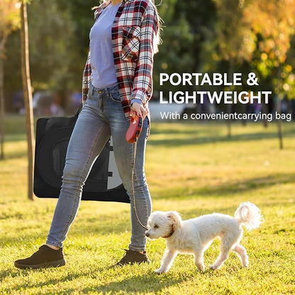 Siedihit Dark Grey Dog Cat Playpen, Puppy Pet Playpen, Small Dogs Tent Crates Cage Indoor/Outdoor, Portable Pop Up Dog Kennel Playpen with Carrying Case for Dogs/Cats/Rabbits