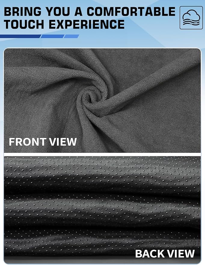 1160g Heavy Duty Towel Car Seat Cover, Sweatproof Absorbent Microfiber Rear Seat Protector for Gym Beach Athletes, Universal Fit Waterproof Back Seat Mat for Sedans SUV Minivans,Gray