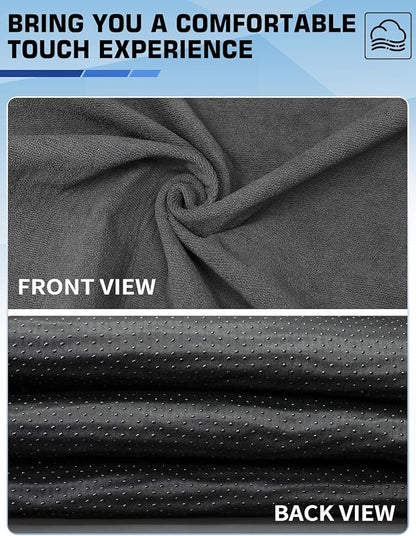 1160g Heavy Duty Towel Car Seat Cover, Sweatproof Absorbent Microfiber Rear Seat Protector for Gym Beach Athletes, Universal Fit Waterproof Back Seat Mat for Sedans SUV Minivans,Gray