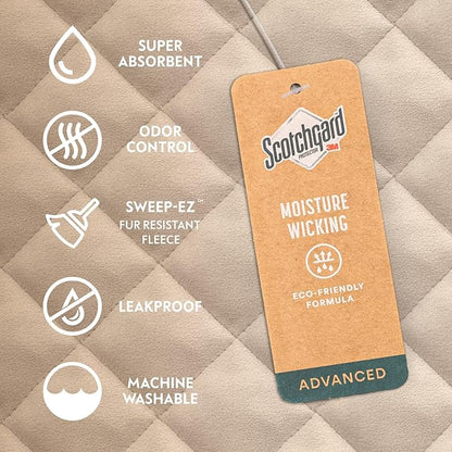 Paw Inspired Waterproof Fitted Cover for Dog Bed | Washable Bed Protector for Dog Mattress | Removable Replacement Cover for Small Pet Bed (Beige, 30 x 20 x 5 Inch)