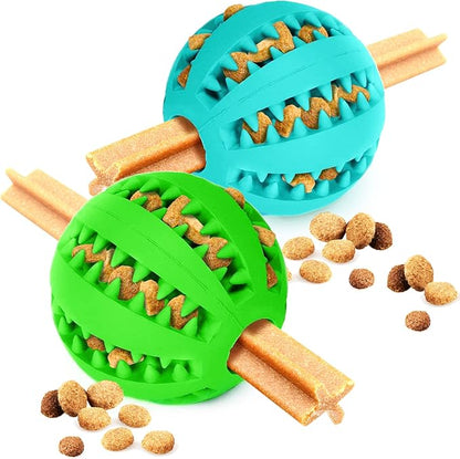 SunGrow 2-Pack Dog Treat Balls, Puzzle Food Interactive Treat Dispensers, Hide Treats Inside, Puppy Treat Dispensers for Training, Small Dog Enrichment Balls for Boredom, Mental Stimulation for Puppy