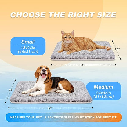 Dog Cooling Mat, Self Warming Cat Bed, Reversible Warm & Cooling Cat Bed, Winter Warm Cat Pad & Summer Cooling Cat Mat for Kittens & Small Dogs, Perfect for Crates, Beds & Sofas, Gray, 18" x 24"