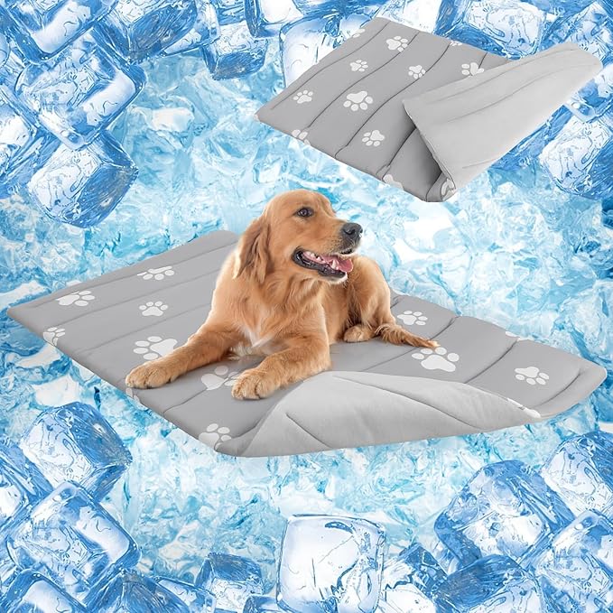 SCENEREAL Dog Cooling Mat for Crate, Thicken Self-Cooling Dog Pad Reversible (Cool & Warm), 36"x23" Pet Cool Bed for M Large XL Dogs,Kennel Sofa Mats Machine Washable, Durable Non-Toxic Gel, Outdoor