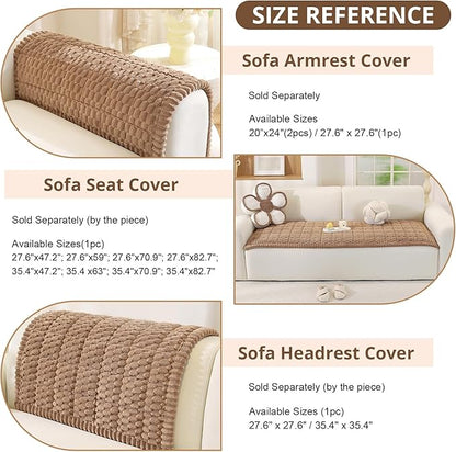 OstepDecor Washable Couch Cover for Dogs, Thick Pet Friendly Sofa Covers, Soft Couch Protector, Paw Cart Sofa Slipcovers, Cushion Protector for Leather, Sectional, Loveseat (35.4" x 35.4", Brown)