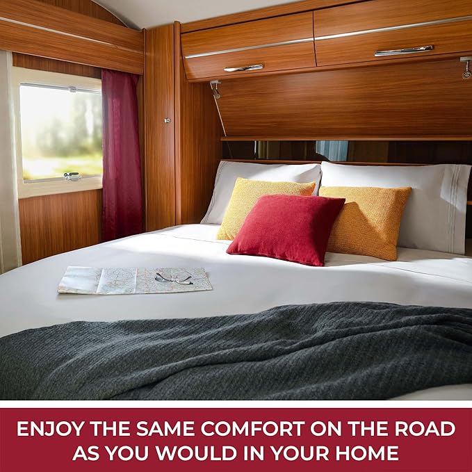 Mellanni RV Short Queen Sheets - 4 PC Iconic Collection Bedding - Hotel Luxury, Extra Soft, Cooling Bed Sheets - Deep Pocket up to 10 inch (RV/Short Queen, Navy Blue)
