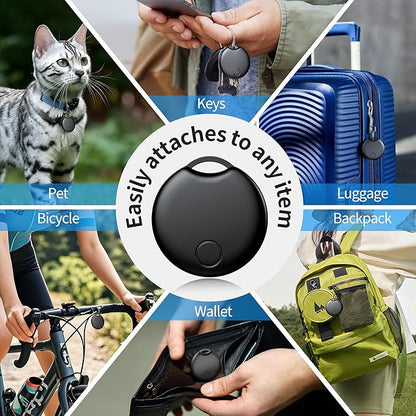 Air Tracker Tags-4 Pack for Android, Bluetooth Tracker Works with Google’s Find Hub | Android Only | Replaceable Battery | Water- Resistance (4 Black)