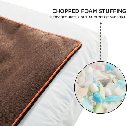Bedsure Washable Dog Beds Large Sized Dog - 3 Inch Thicken Up to 80lbs Pet Mat Pillows with Removable Washable Cover, Brown