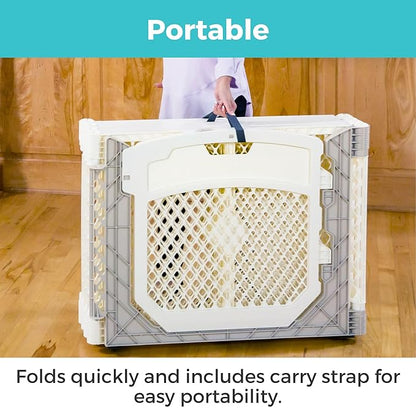 Toddleroo by North States - Superyard Ultimate Play Yard: Freestanding 8 Panel Baby Playpen with Door - Indoor or Outdoor Use - Made in USA - Encloses Up to 34.4 Square Feet - 26 Inches Tall - Ivory