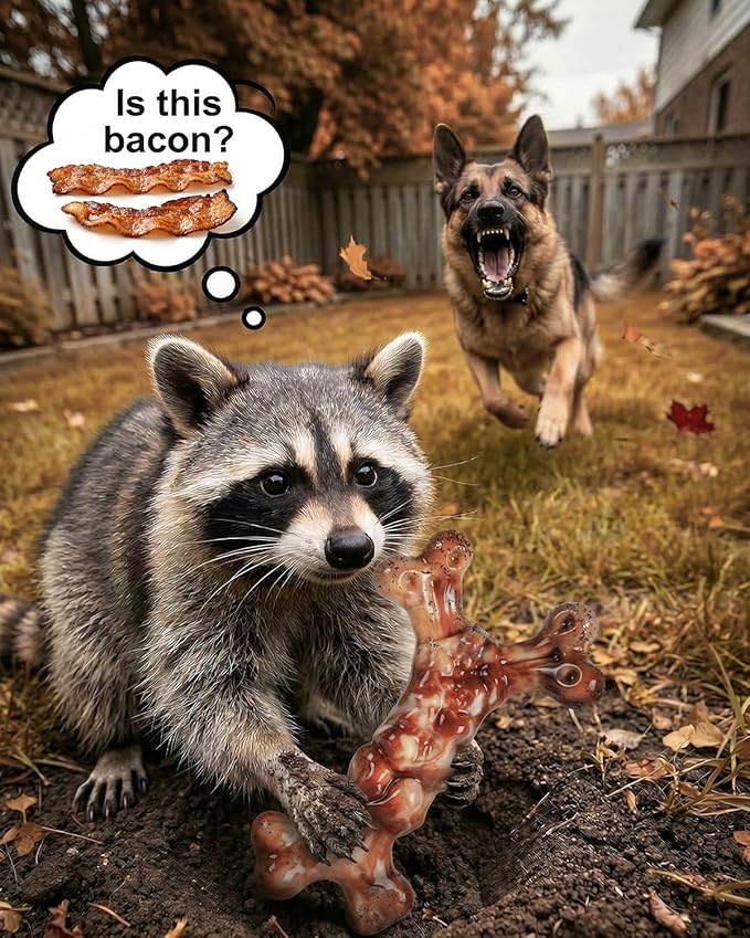 3 Pack Dog Toys for Aggressive Chewers - Tough Durable Nylon Chew Toys Bacon Flavored for Large Dogs 20-90lbs