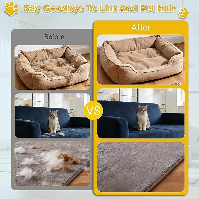 Pet Hair Removal Glove for Dogs & Cats,2026 Upgraded 5-Finger Reusable Pet Hair Remover Glove, Magic Brush for Pet Hair & Pet Fur Removal on Furniture, Couch, Carpet, Clothing & Car Seats