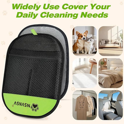 NSVNSV 2PCS Pet Hair Remover Gloves, Versatile Grooming Gloves for Washing, Pet Gadgets, Magic Brush Pet Hair Removal Tool, Deshedding, Grooming, Ease of Cleaning, Green