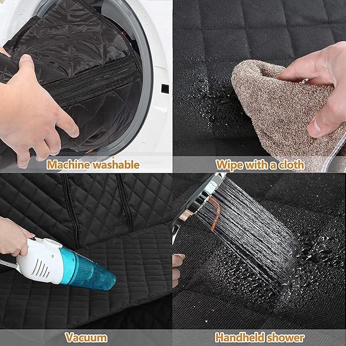 1PC Dog Car Seat Cover for Back Seat, Hard Bottom Back Seat Extender for Dogs, Waterproof Durable Car Seat Protector Reat Seat Covers for Cars, Trucks and SUVs, Black