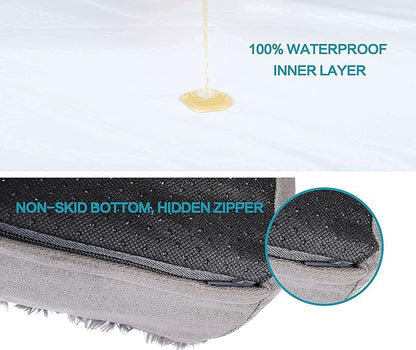 Orthopedic Memory Foam Dog Bed, Cooling Dog Beds for Extra Large Dogs -Waterproof Pet Bed for Crate with Removable Washable Cover, Ideal for Arthritic Dogs, XL(41inch,90Lbs)
